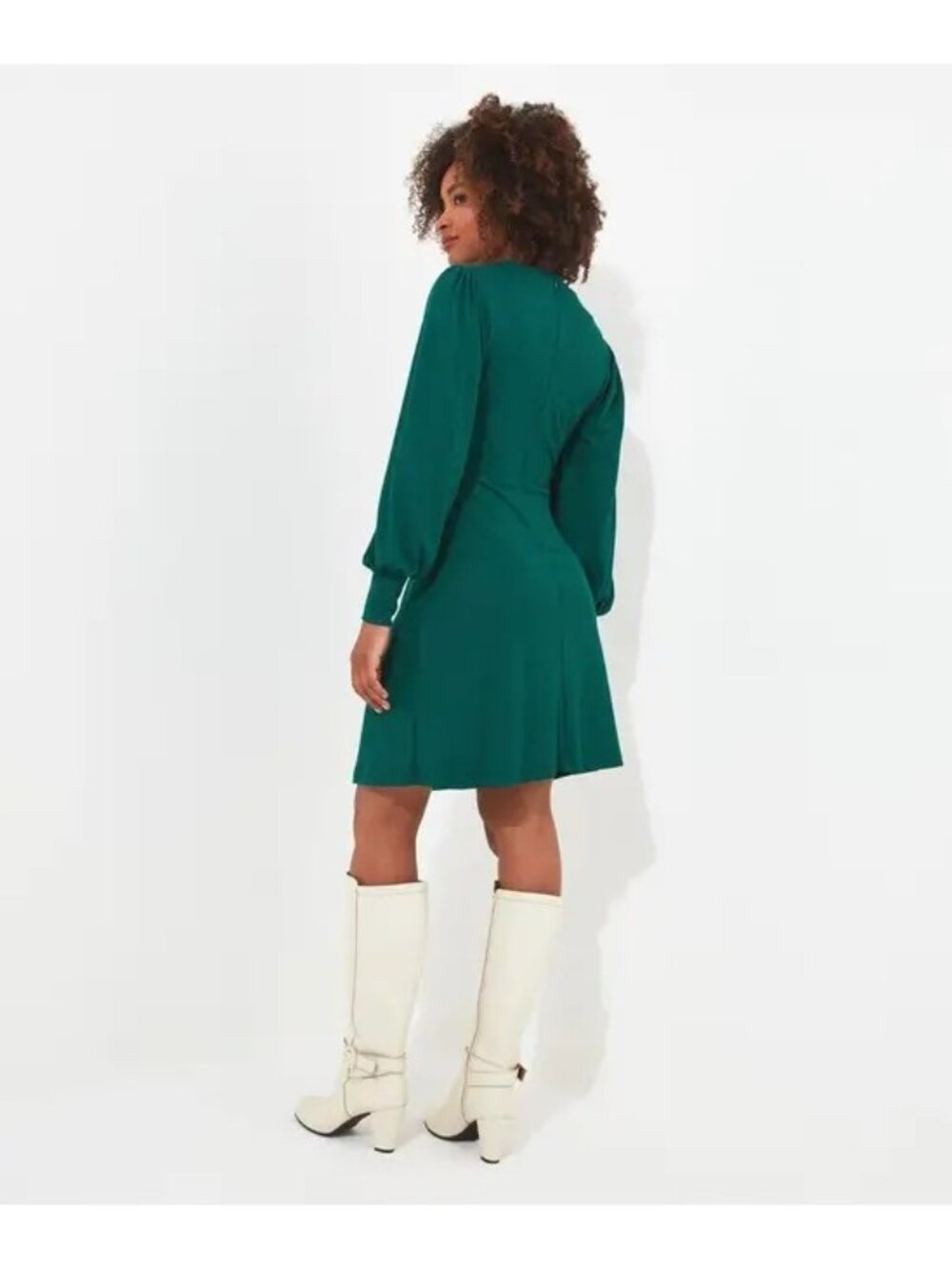 J.Crew Dress Size 4 Sheath Green Midi Long Sleeve Cuffed Button Sleeves Back Zip - Picture 4 of 14